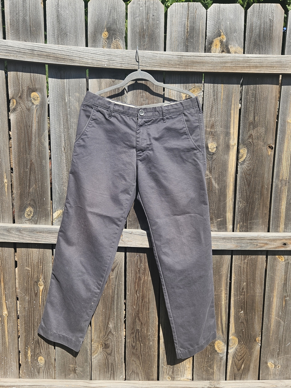 Haggar Chinos Mens Khaki Dress Pants 32x30 Straight Slim Leg Gray REPREVE